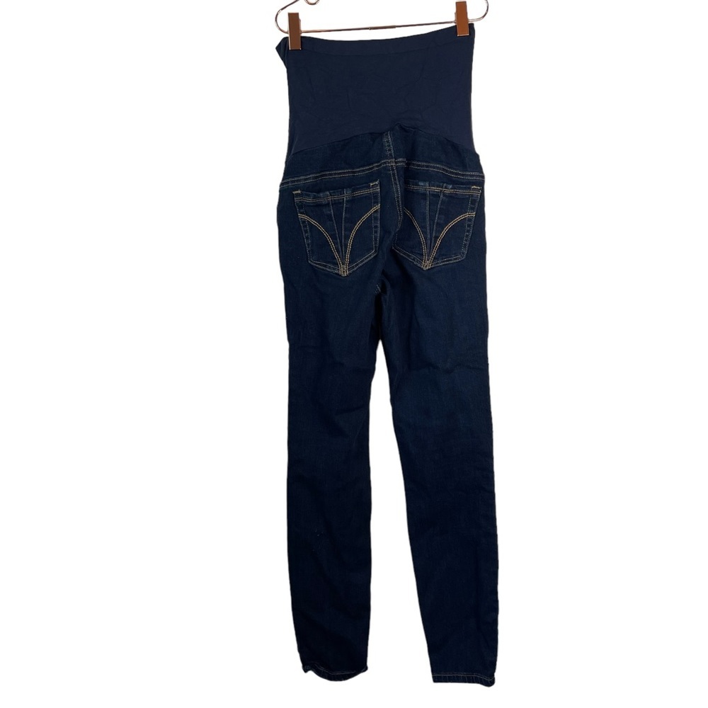 Indigo Blue Secret Fit Belly Straight Leg Dark Wash Maternity Stretch Jeans - Picture 5 of 8